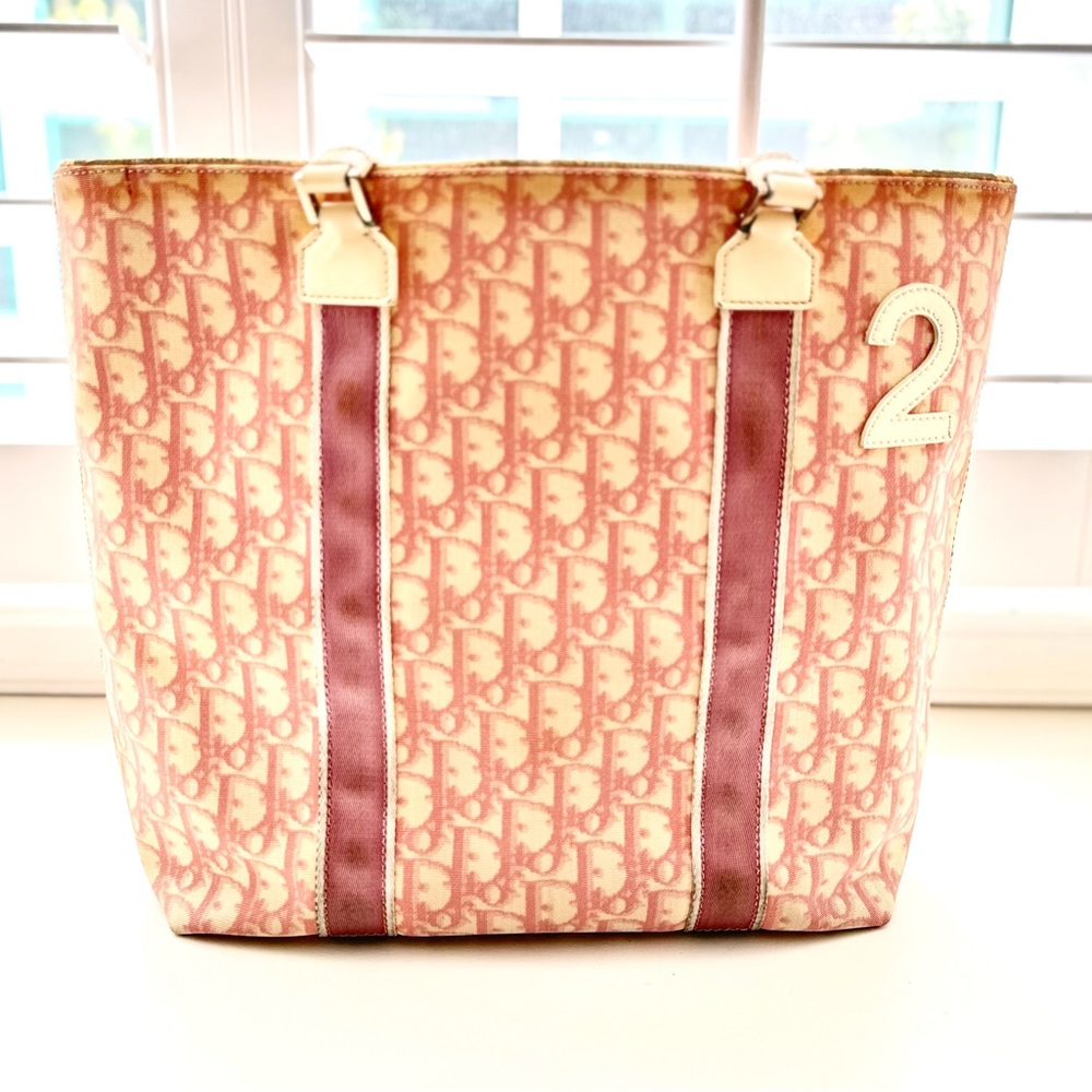 Christian Dior Pink Coated Canvas No. 2 Trotter Tote Bag. - Picture 11 of 16